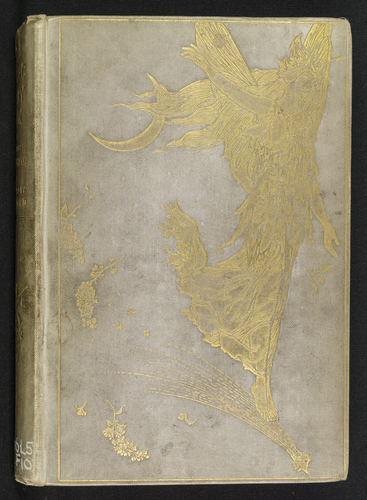 The cover of a book with golden designs on it.